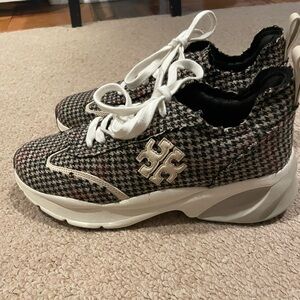 Tory Burch Good Luck Sneakers in Black, Brown and Cream- New size 9.5